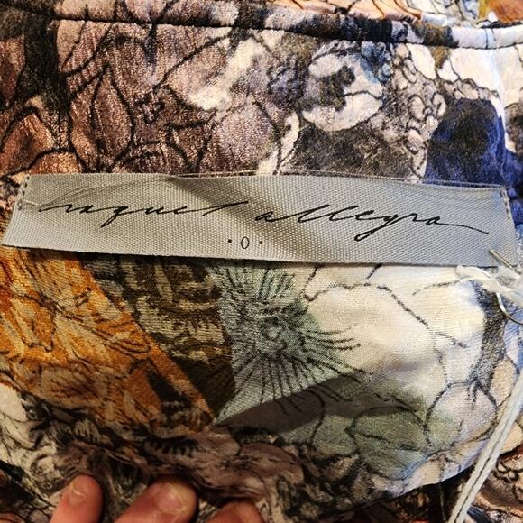 RAQUEL Allegra Womens Sz 0 Small Dolly Blouse Boho Ruffle Floral Silk Blend Luxe - Picture 3 of 14